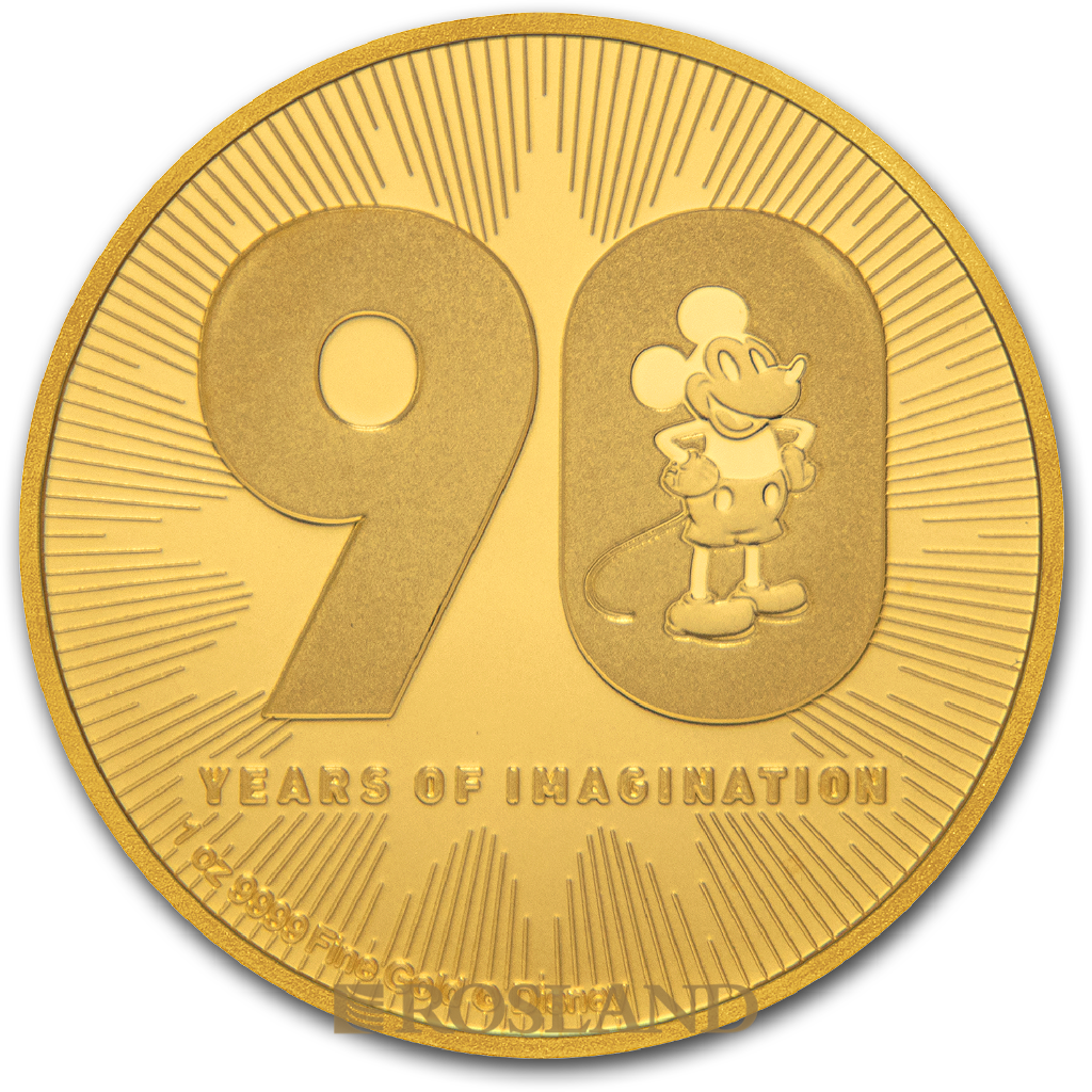 1 Unze Goldmünze Disney® 90 Jahre Micky Maus 2018