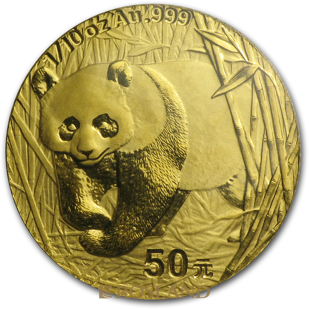 1/10 Unze Goldmünze China Panda 2002