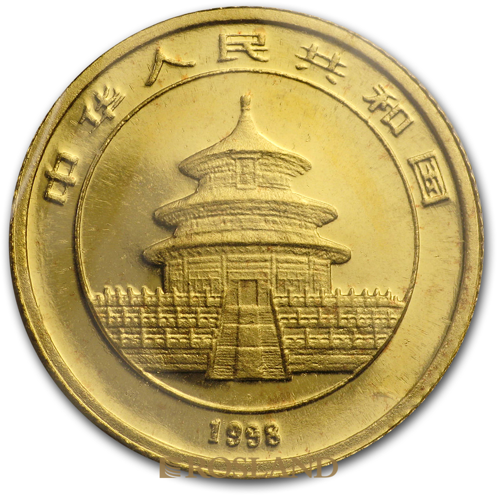 1/10 Unze Goldmünze China Panda 1998 (Großer Jahrgang)