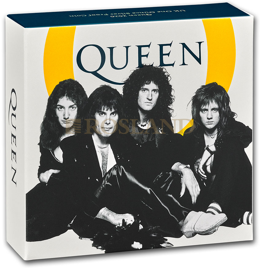 1 Unze Silbermünze GB Musiklegenden - Queen 2020 PP (Box, Koloriert)