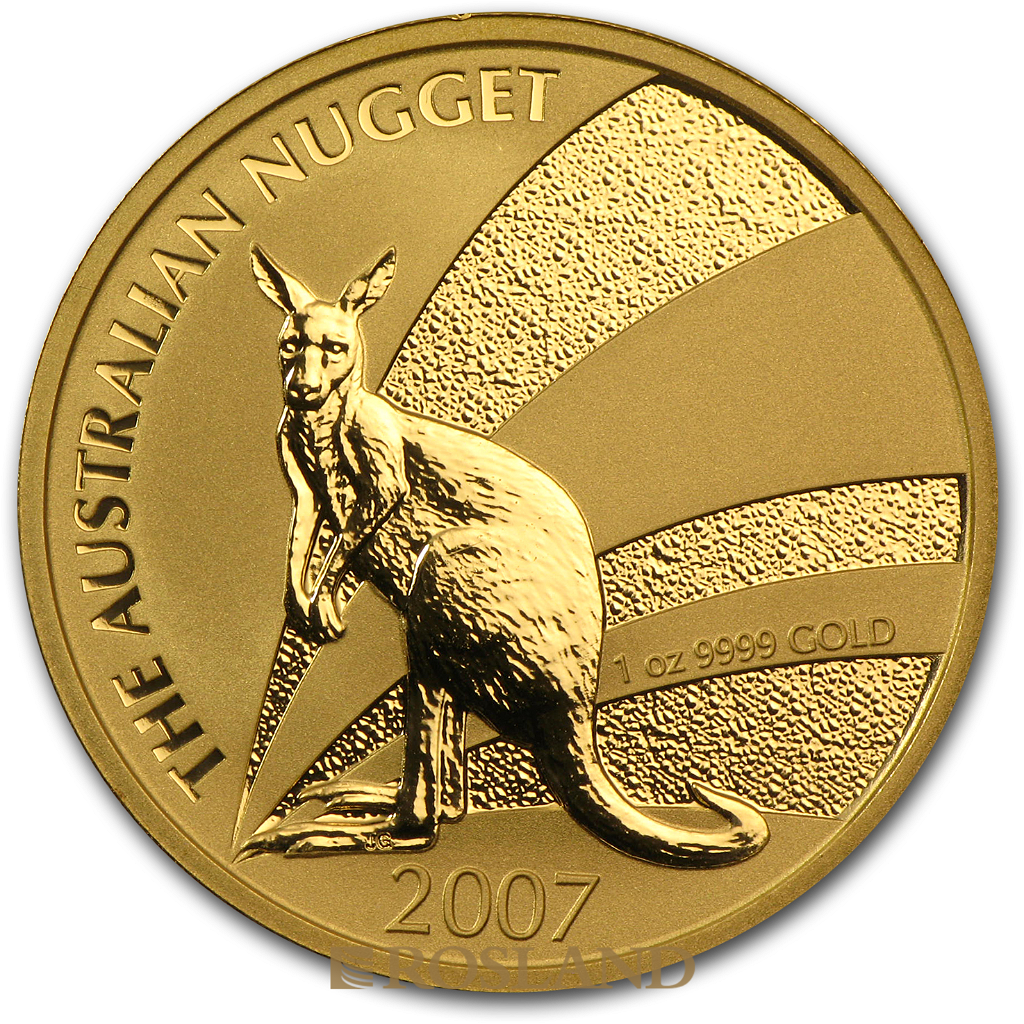 1 Unze Goldnugget Australien Känguru 2007