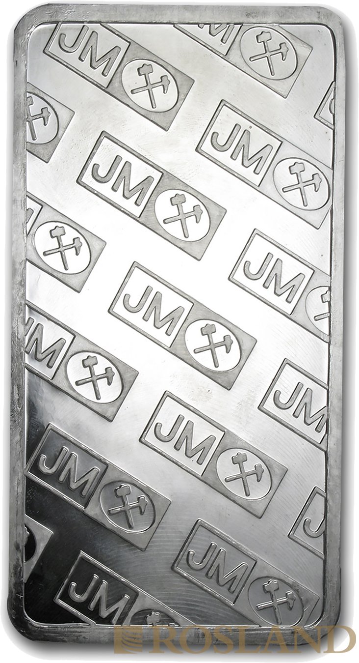100 Unzen Silberbarren Johnson Matthey (gepresst)