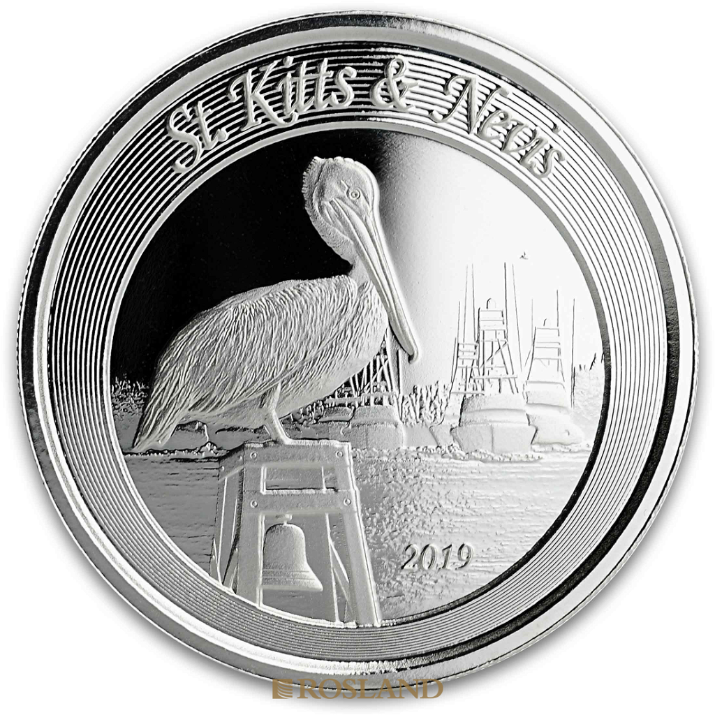 1 Unze Silbermünze EC8 St. Kitts & Nevis Pelikan 2019