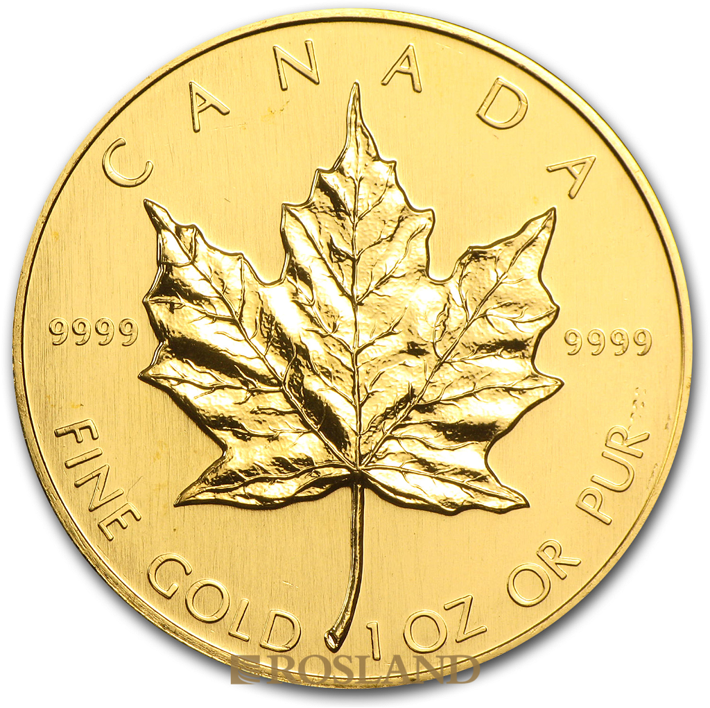 1 Unze Goldmünze Kanada Maple Leaf 1989