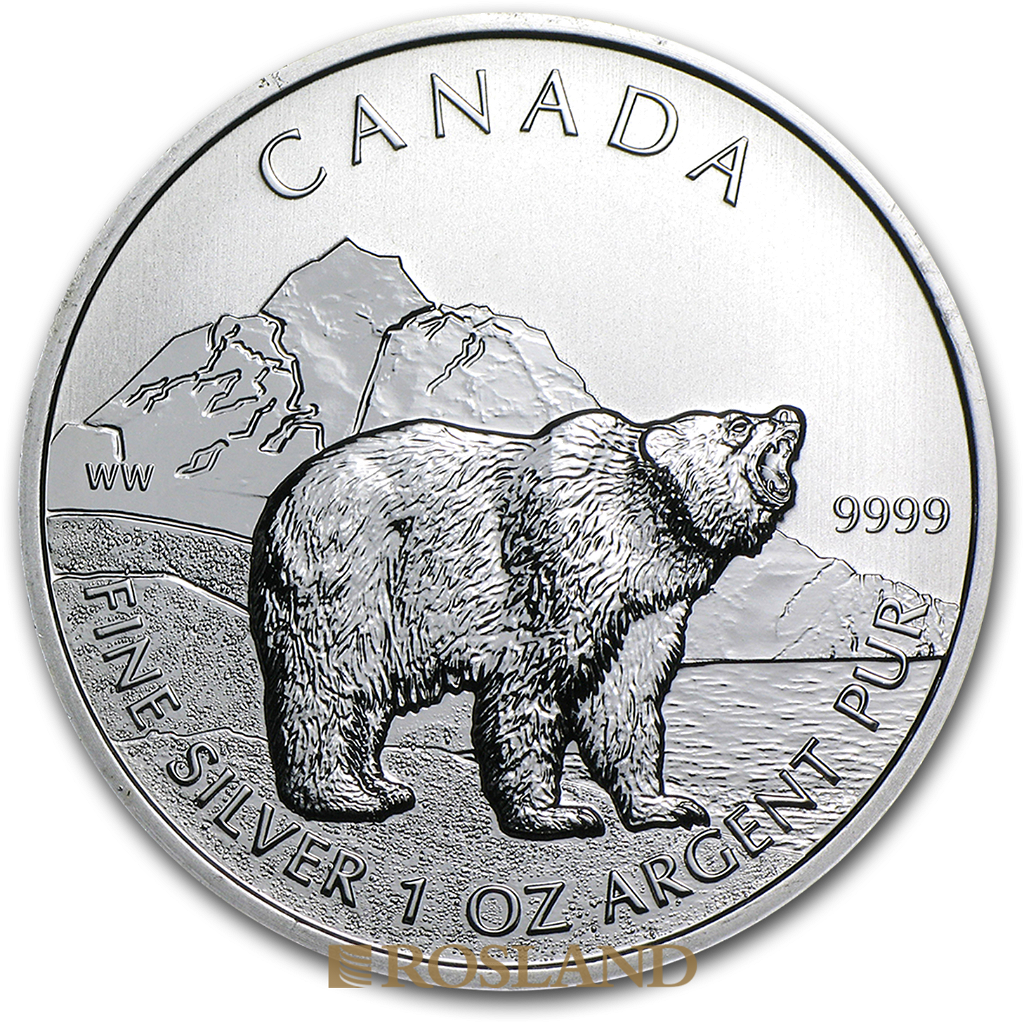 1 Unze Silbermünze Wildlife Grizzlybär 2011