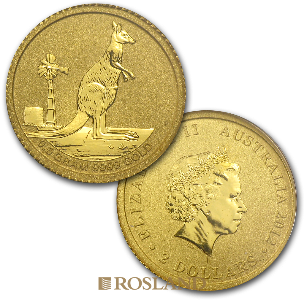 1/2 Gramm Goldmünze Australien Känguru 2012 (Blister, Zertifikat)