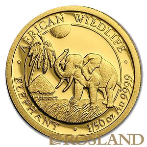 1/50 Unze Goldmünze Somalia Elefant 2017