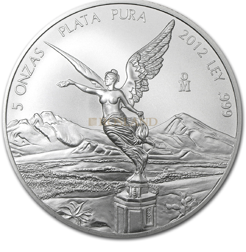5 Unzen Silbermünze Mexican Libertad 2012