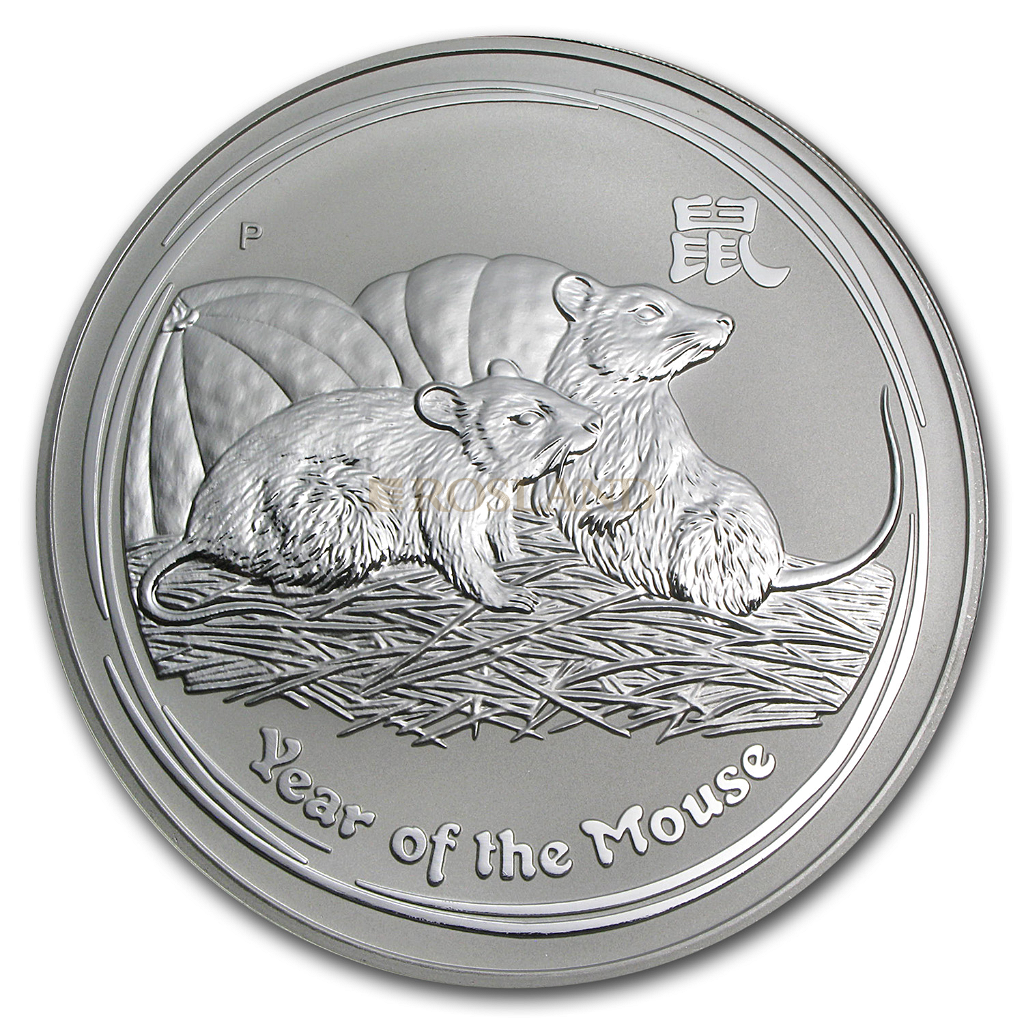 1 Kilogramm Silbermünze Lunar 2 Maus 2008