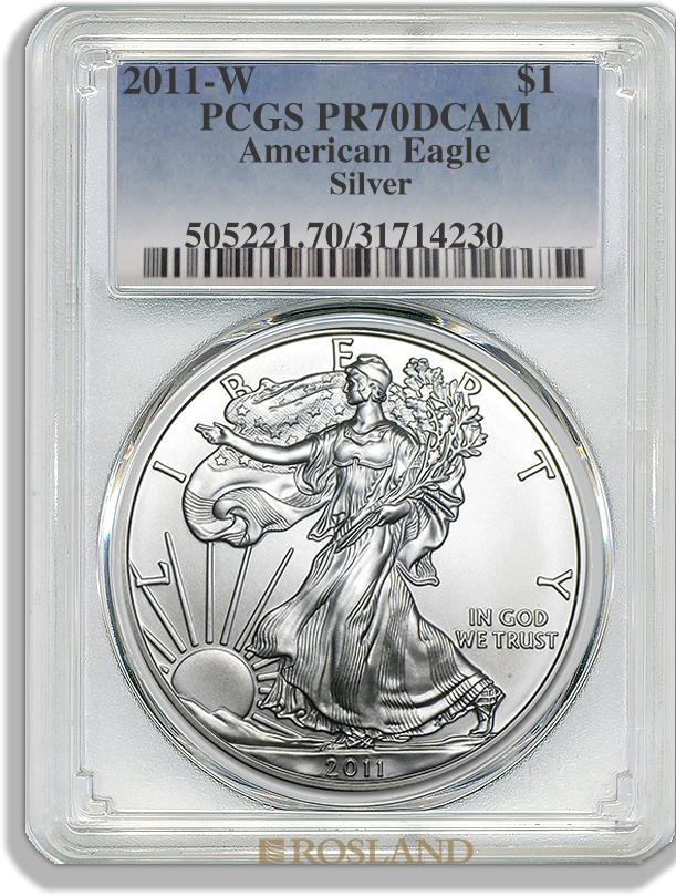1 Unze Silbermünze American Eagle 2011 (W) PP PCGS PR-70 DCAM