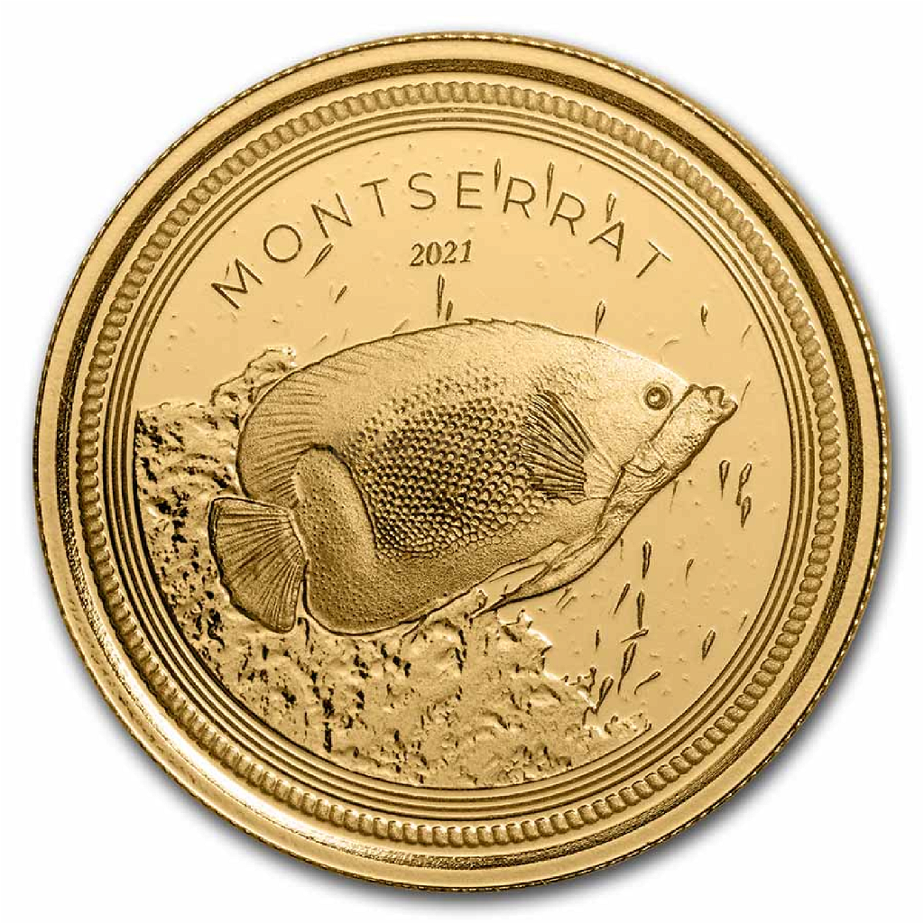 1 Unze Goldmünze EC8 Montserrat Blue Girdled Angelfish 2021 (Blister, Zertifikat)