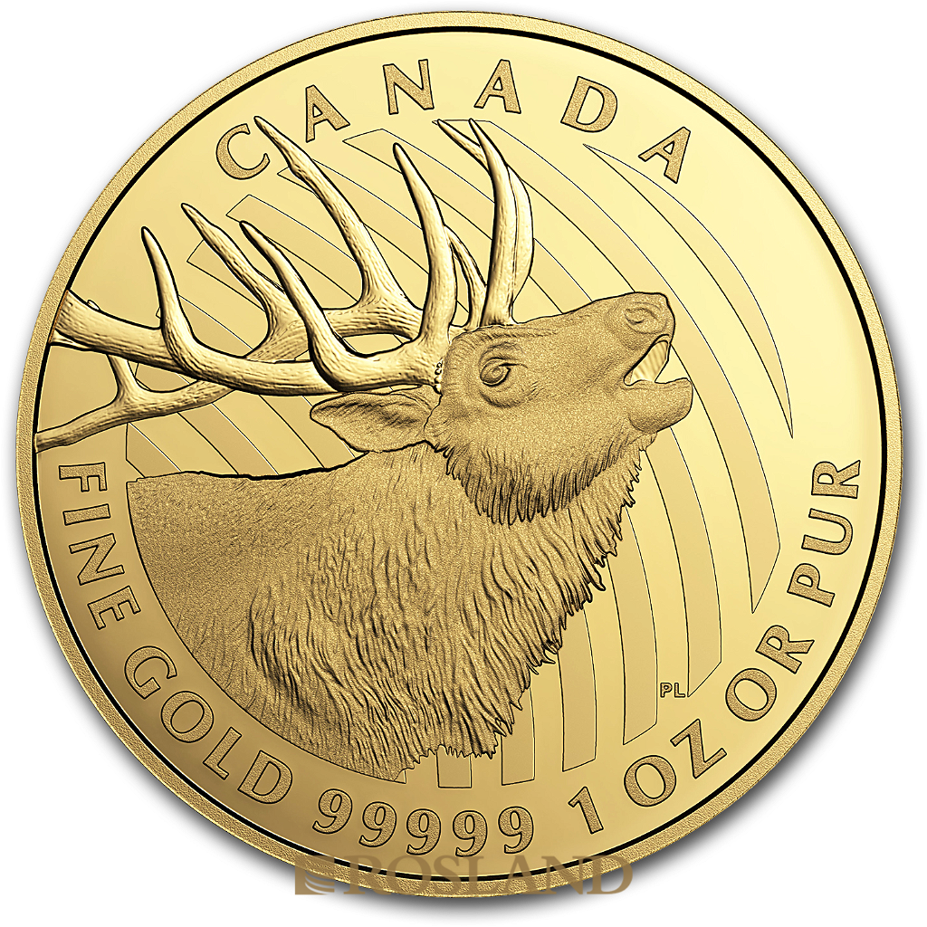 1 Unze Goldmünze Canadian Elk (Elch) 2017 PP (.99999, Box, Zertifikat)