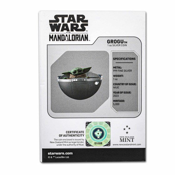 1 Unze Silbermünze Star Wars™ 2023 Mandalorian: Grogu Pod Shaped Coin