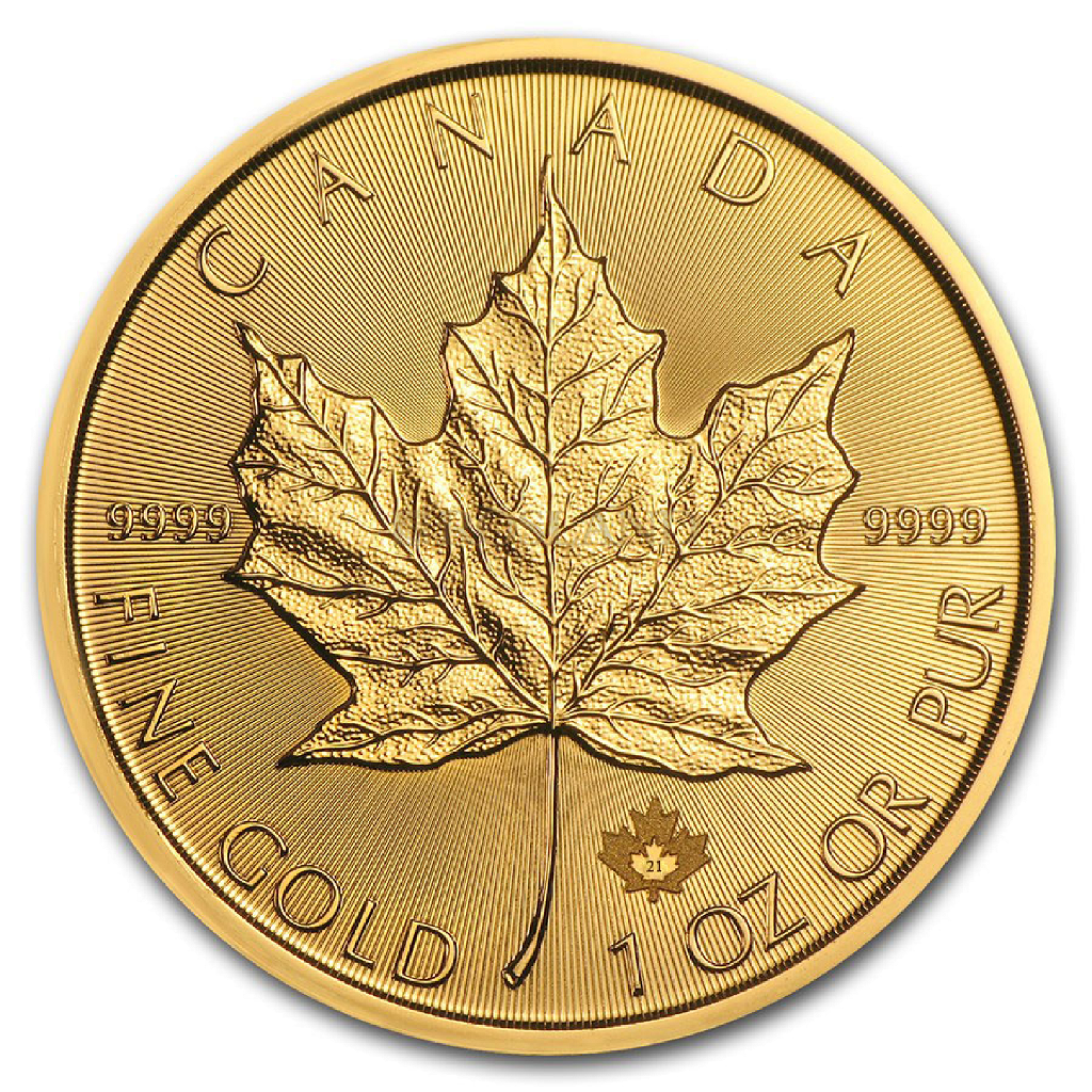 1 Unze Goldmünze Kanada Maple Leaf 2021