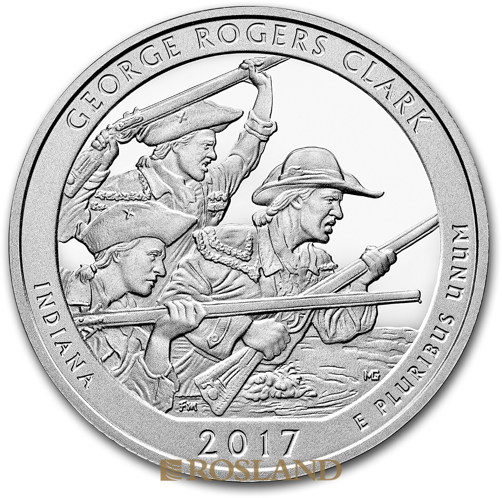 5 Unzen Silbermünze ATB George Rogers Clark National Historical Park 2017