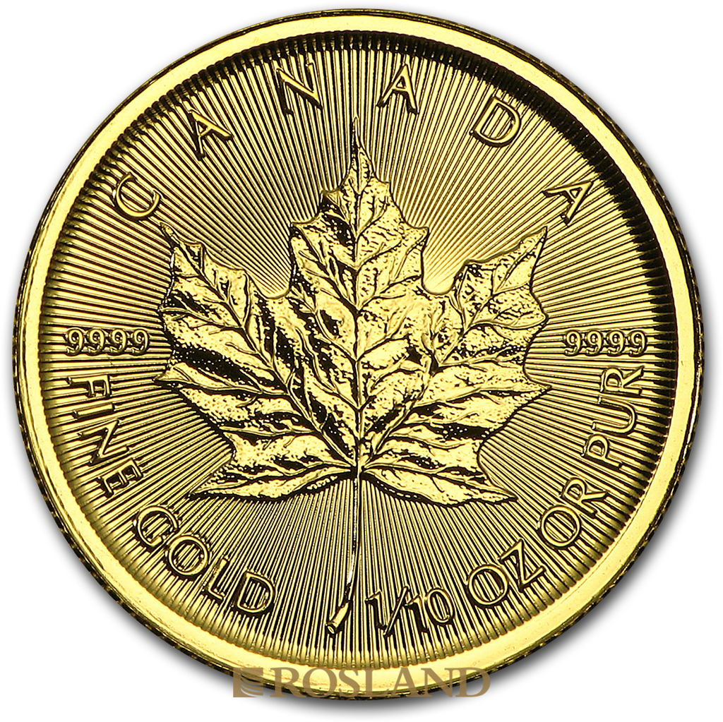 1/10 Unze Goldmünze Kanada Maple Leaf 2015