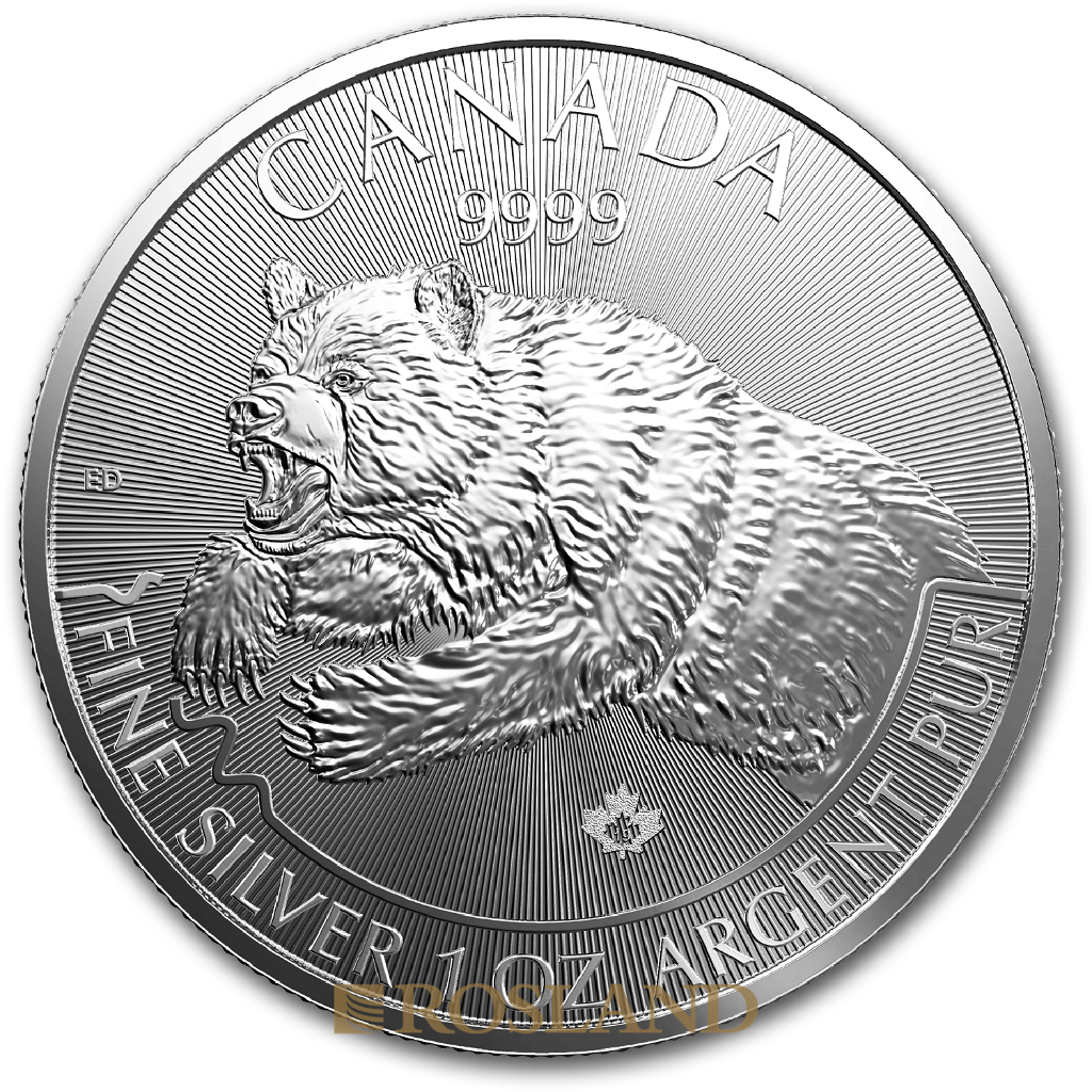 1 Unze Silbermünze Kanada Predator Grizzly 2019