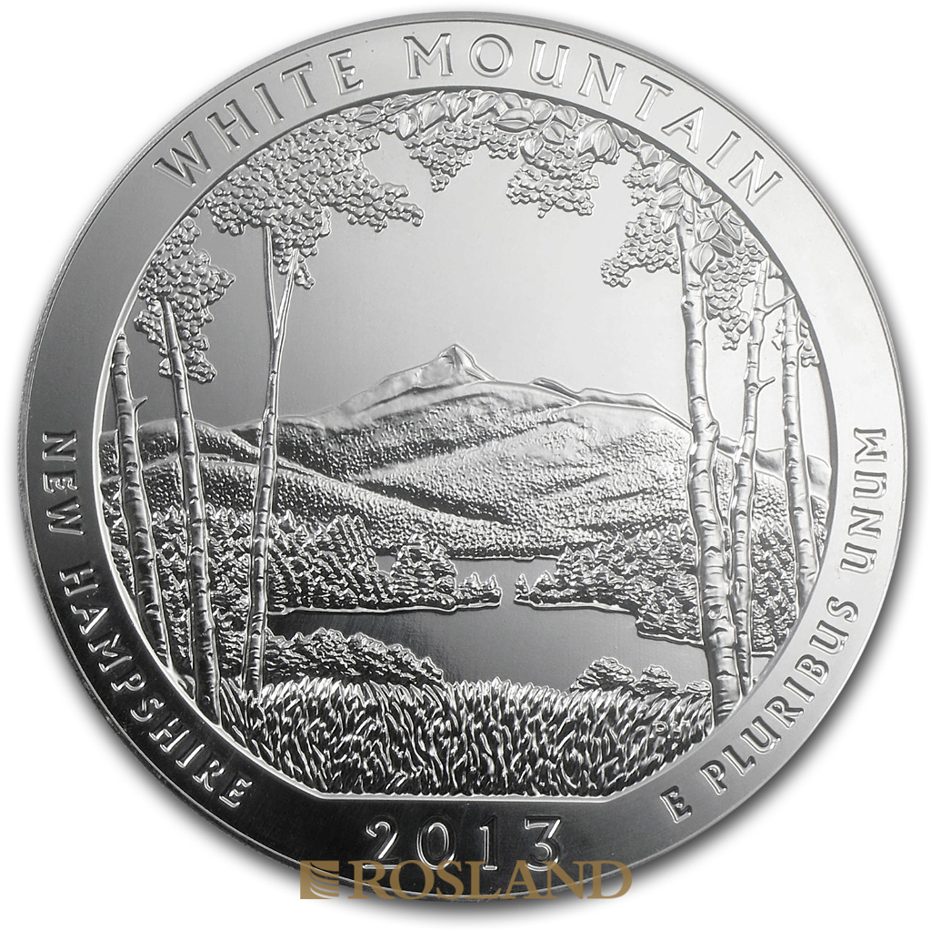 5 Unzen Silbermünze ATB White Mountain National Forest 2013