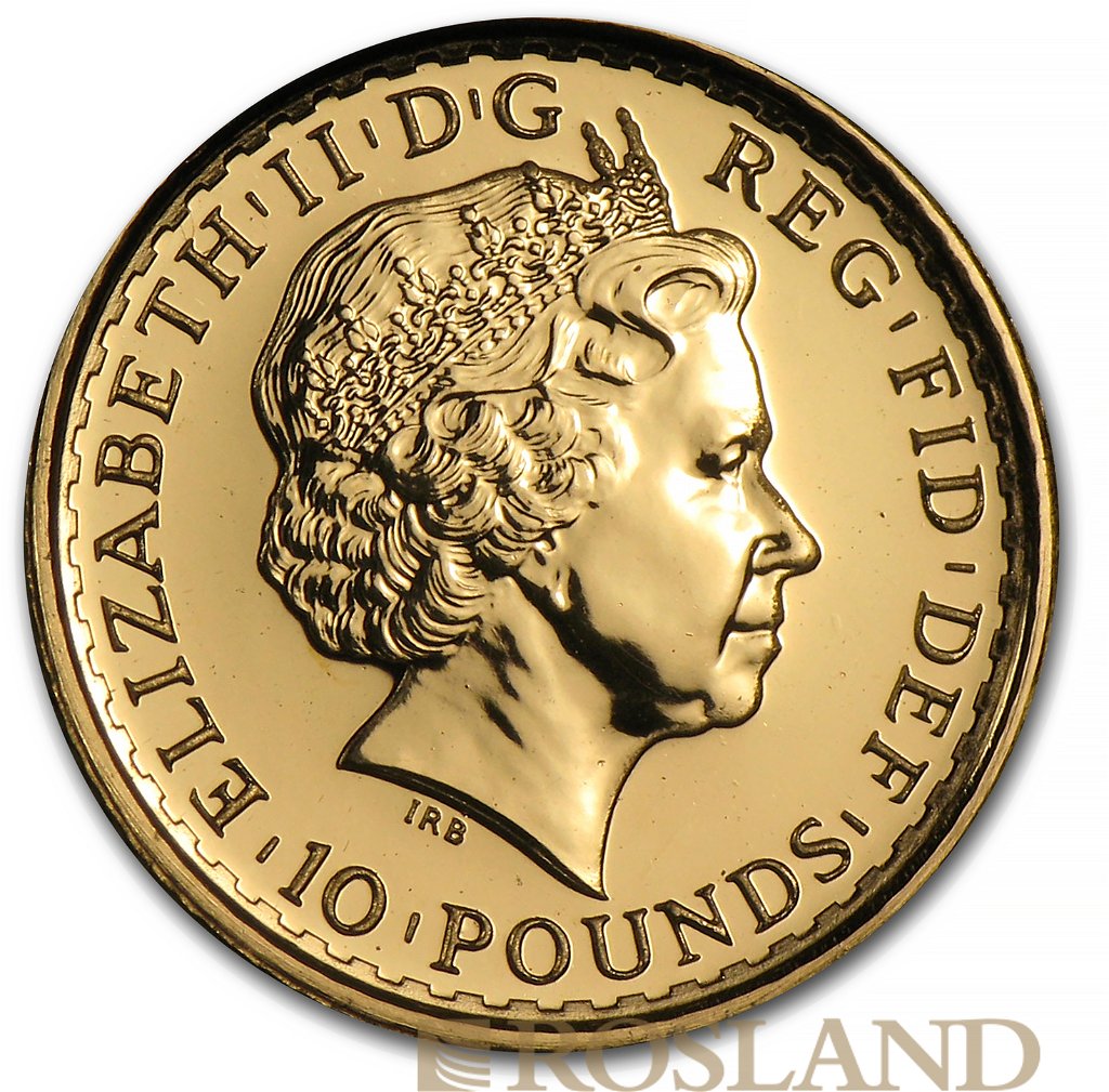 1/10 Unze Goldmünze Britannia 2012 - 25 Jahre Jubiläum Edition