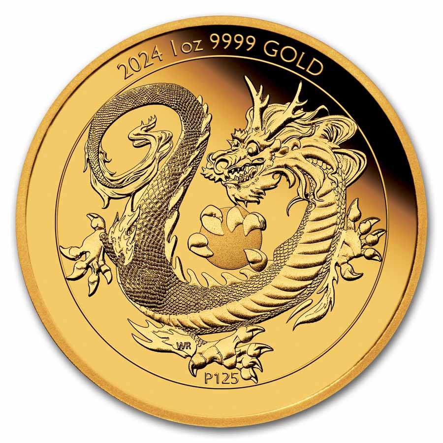 1 Unze Goldmünze Australien Dragon 2024 PP (Box, Zertifikat)