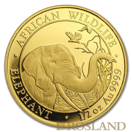 1/50 Unze Goldmünze Somalia Elefant 2018