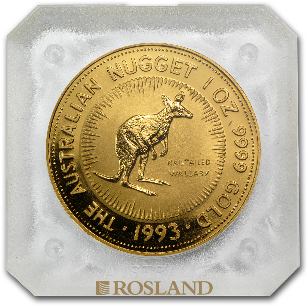 1 Unze Goldnugget Australien Känguru 1993