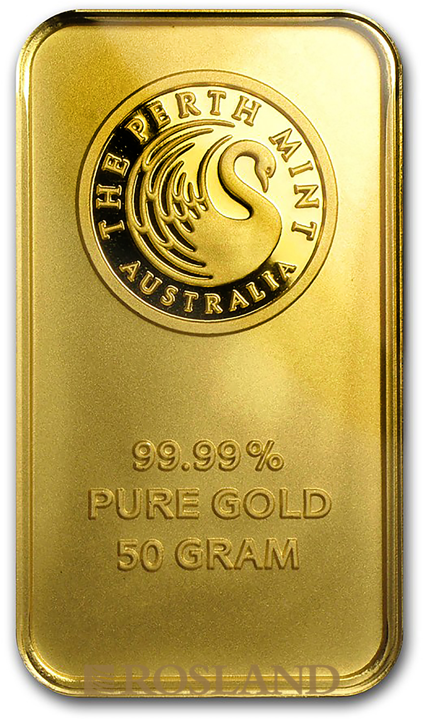 50 Gramm Goldbarren Perth Mint