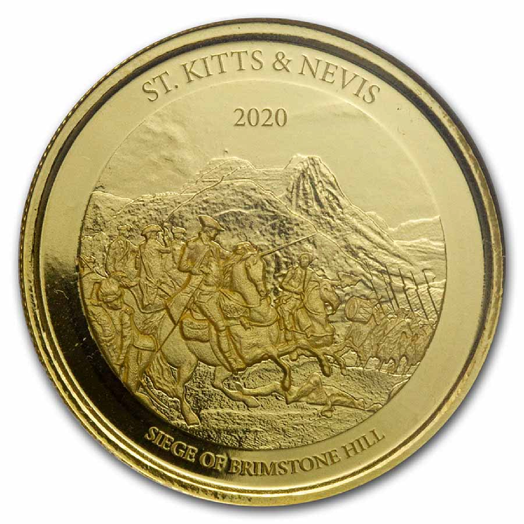 1 Unze Goldmünze EC8 St. Kitts & Nevis Brimstone Hill 2020 (Blister, Zertifikat) 
