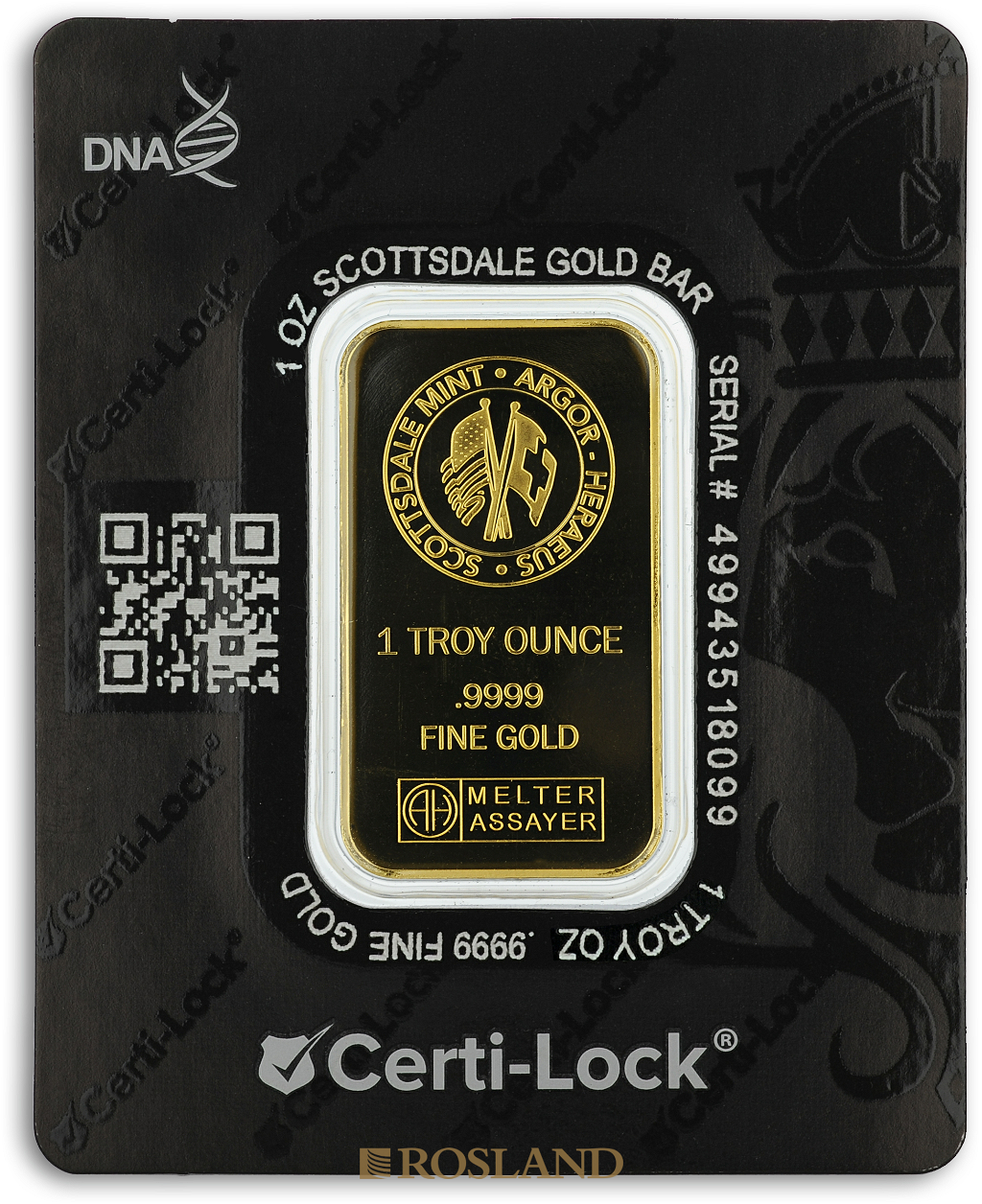 1 Unze Goldbarren Scottsdale Mint Certi Lock®