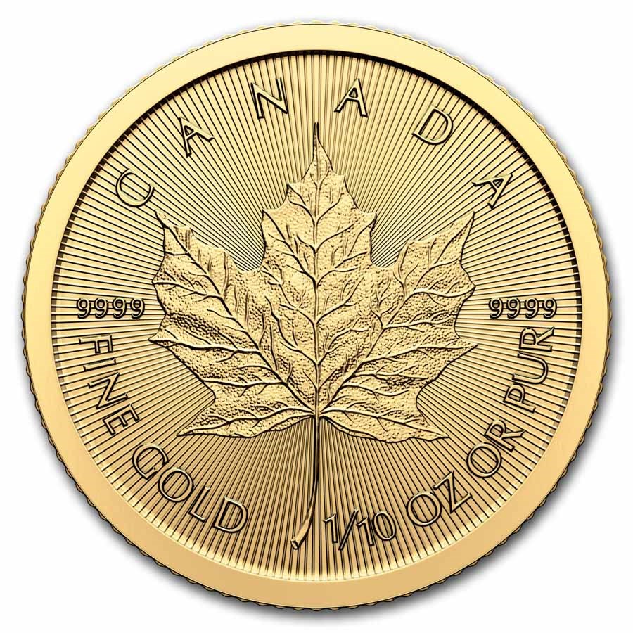 1/10 Unze Goldmünze Kanada Maple Leaf 2024