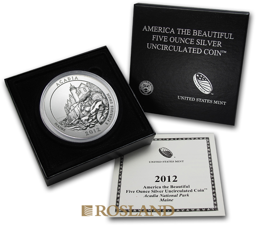 5 Unzen Silbermünze ATB Acadia National Park 2012 P (Box, Zertifikat)