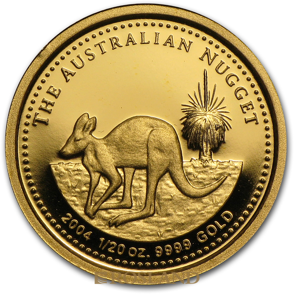 1/20 Unze Goldnugget Australien Känguru 2004 PP