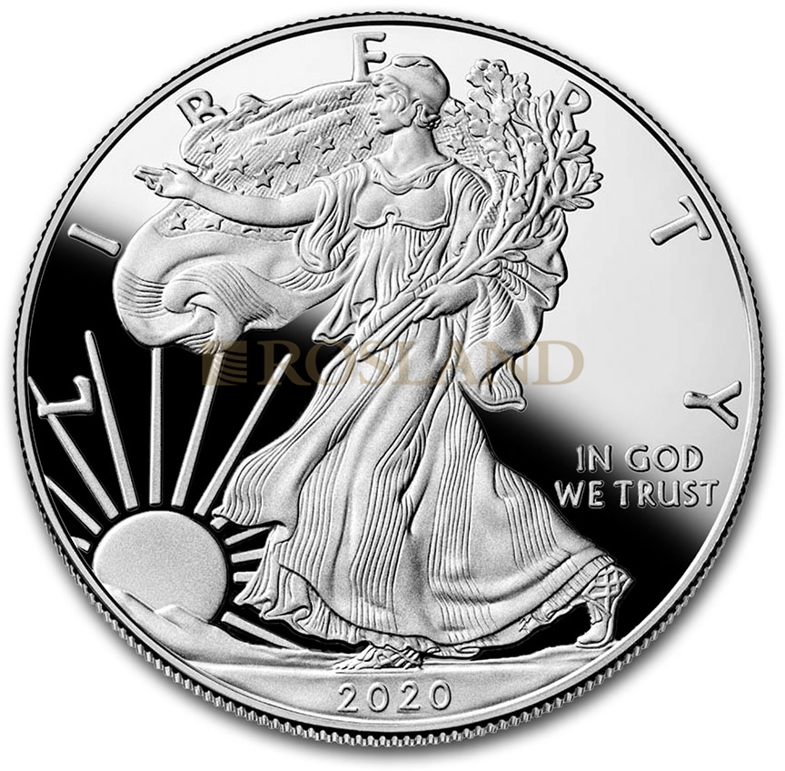 1 Unze Silbermünze American Eagle 2020 (W) PP (Box, Zertifikat)