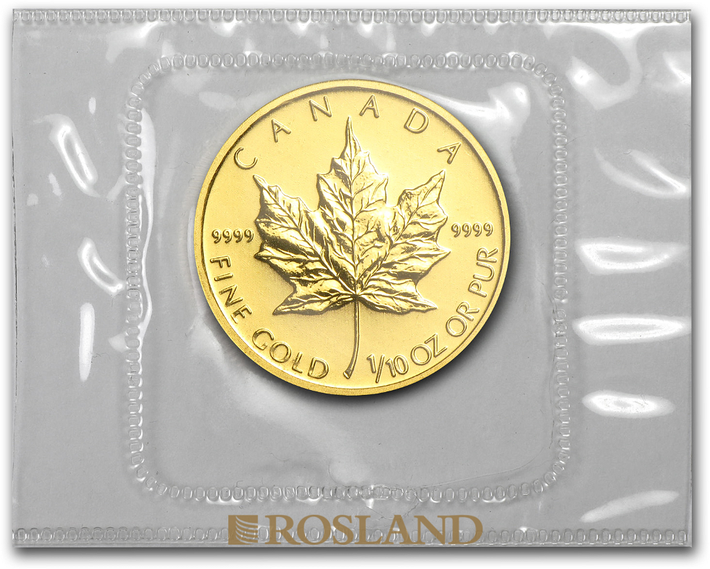 1/10 Unze Goldmünze Kanada Maple Leaf 2010