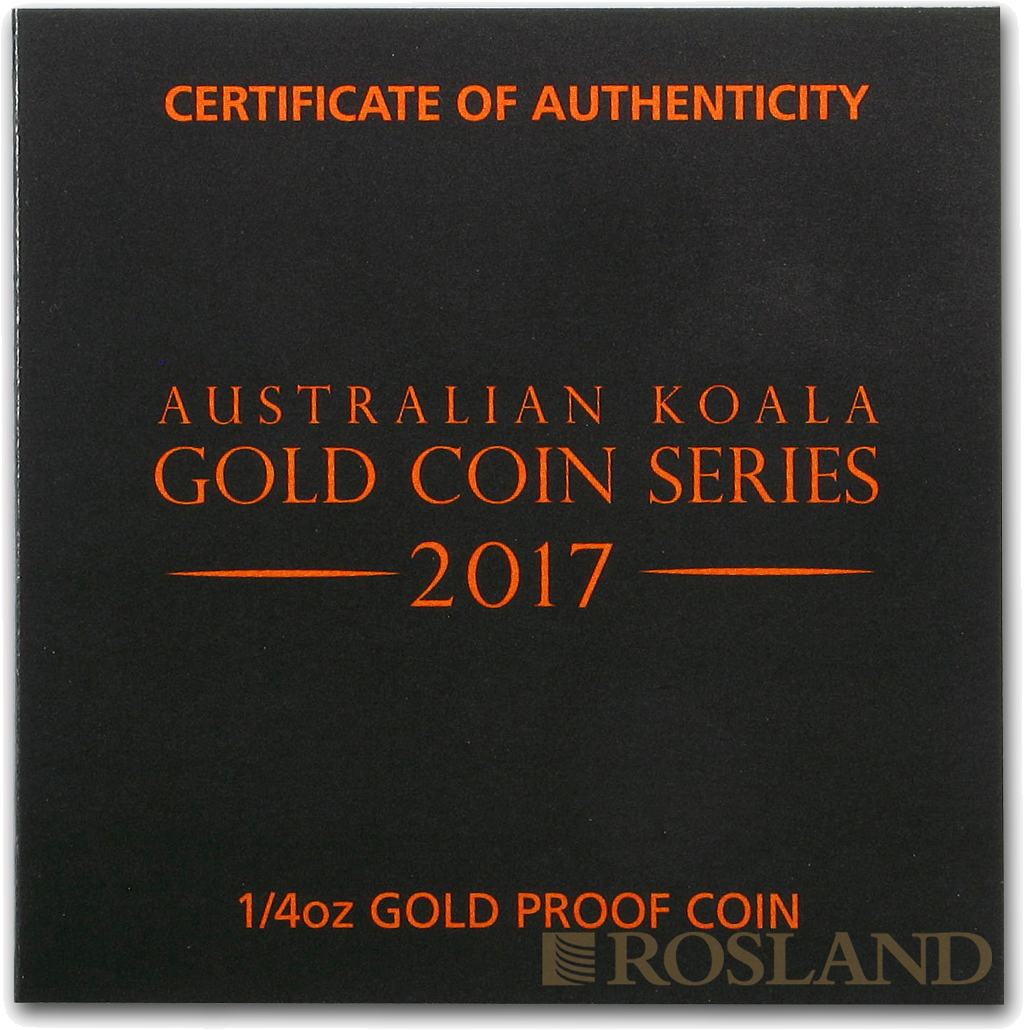 1/4 Unze Goldmünze Australien Koala 2017 PP (Box, Zertifikat)