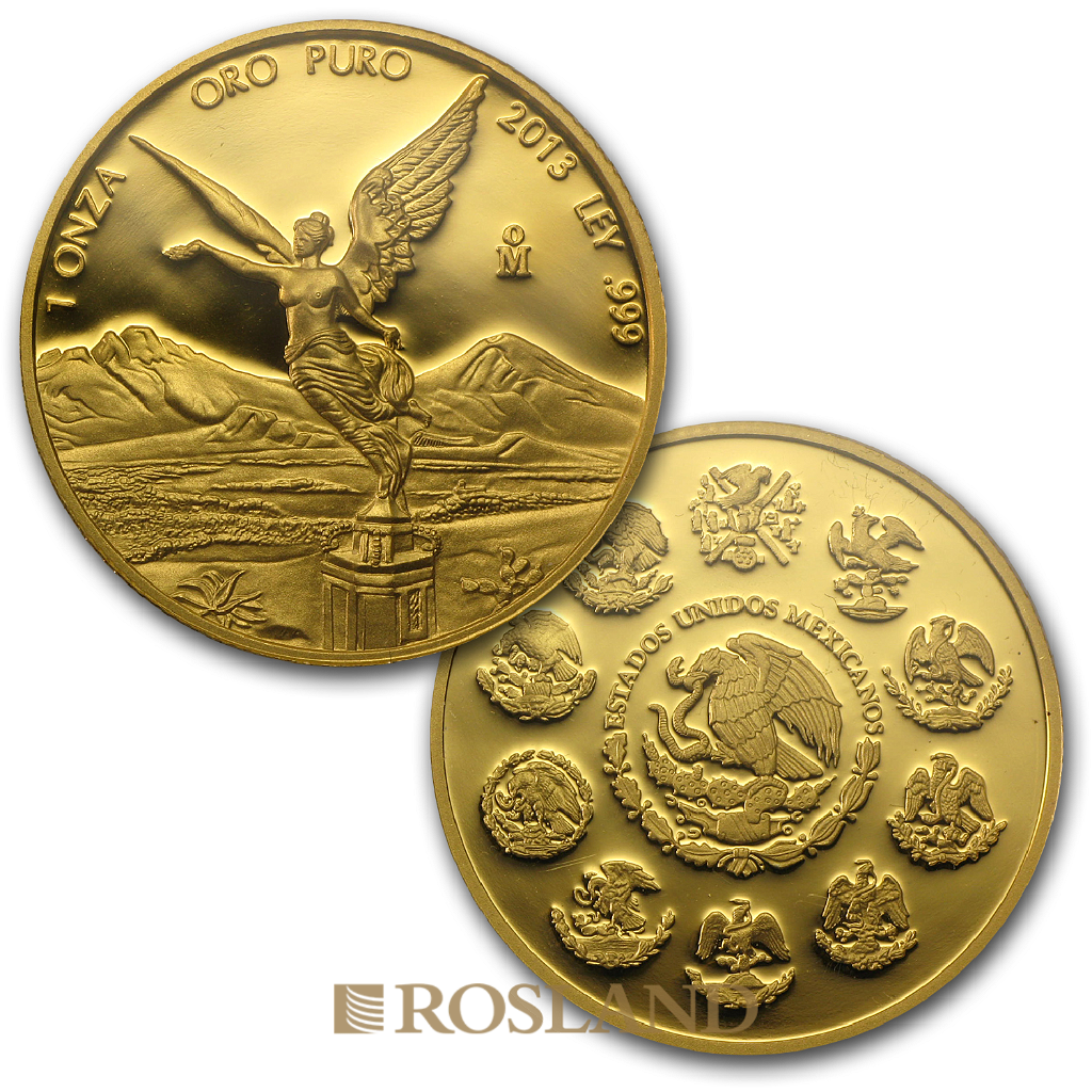1,9 Unzen 5 Goldmünzen Set Mexican Libertad 2013 PP (Box, Zertifikat)