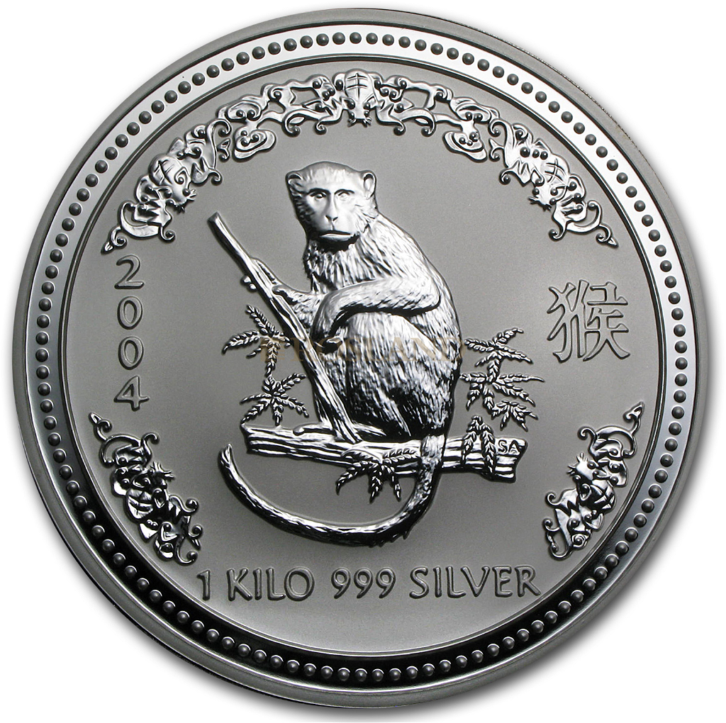1 Kilogramm Silbermünze Lunar 1 Affe 2004