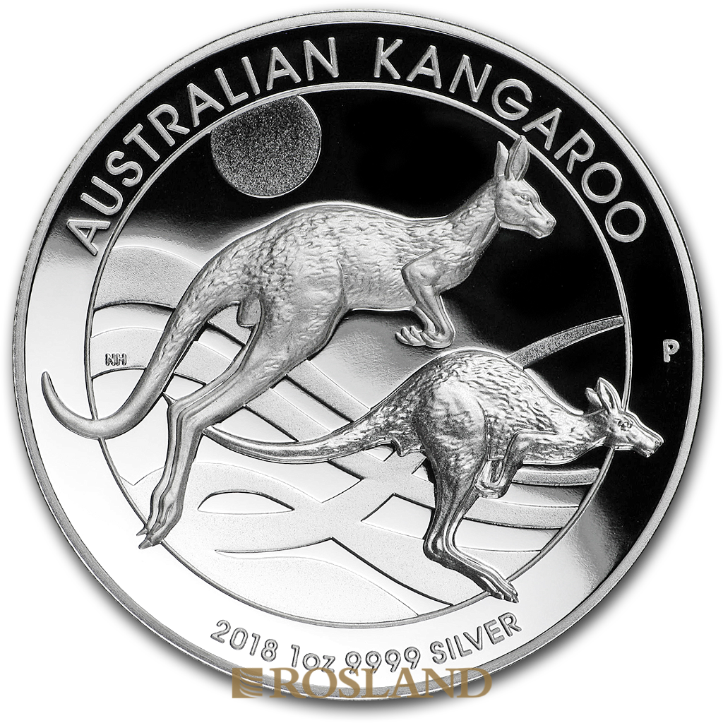 1 Unze Silbermünze Känguru 2018 PP (HR, Box, Zertifikat)