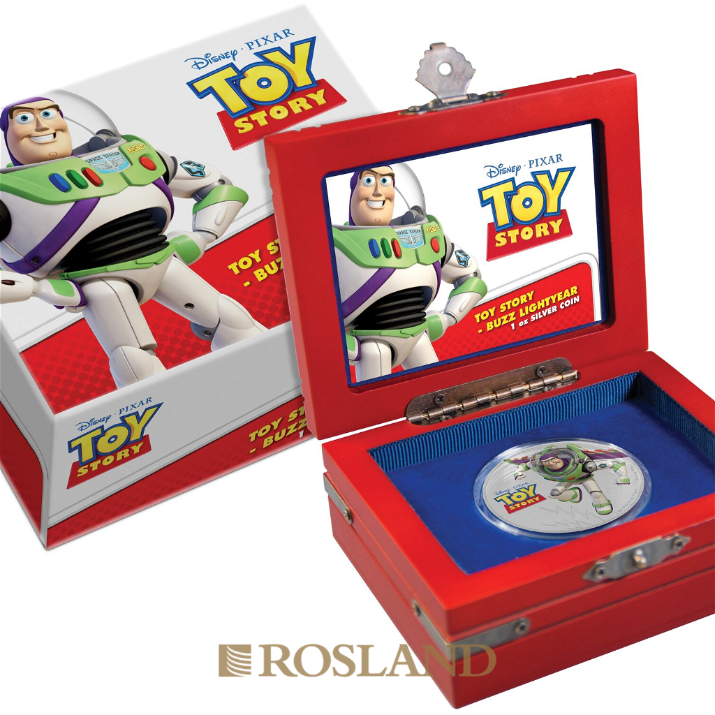 1 Unze Silbermünze Niue Toy Story Buzz Lightyear 2018 (Koloriert, Box)