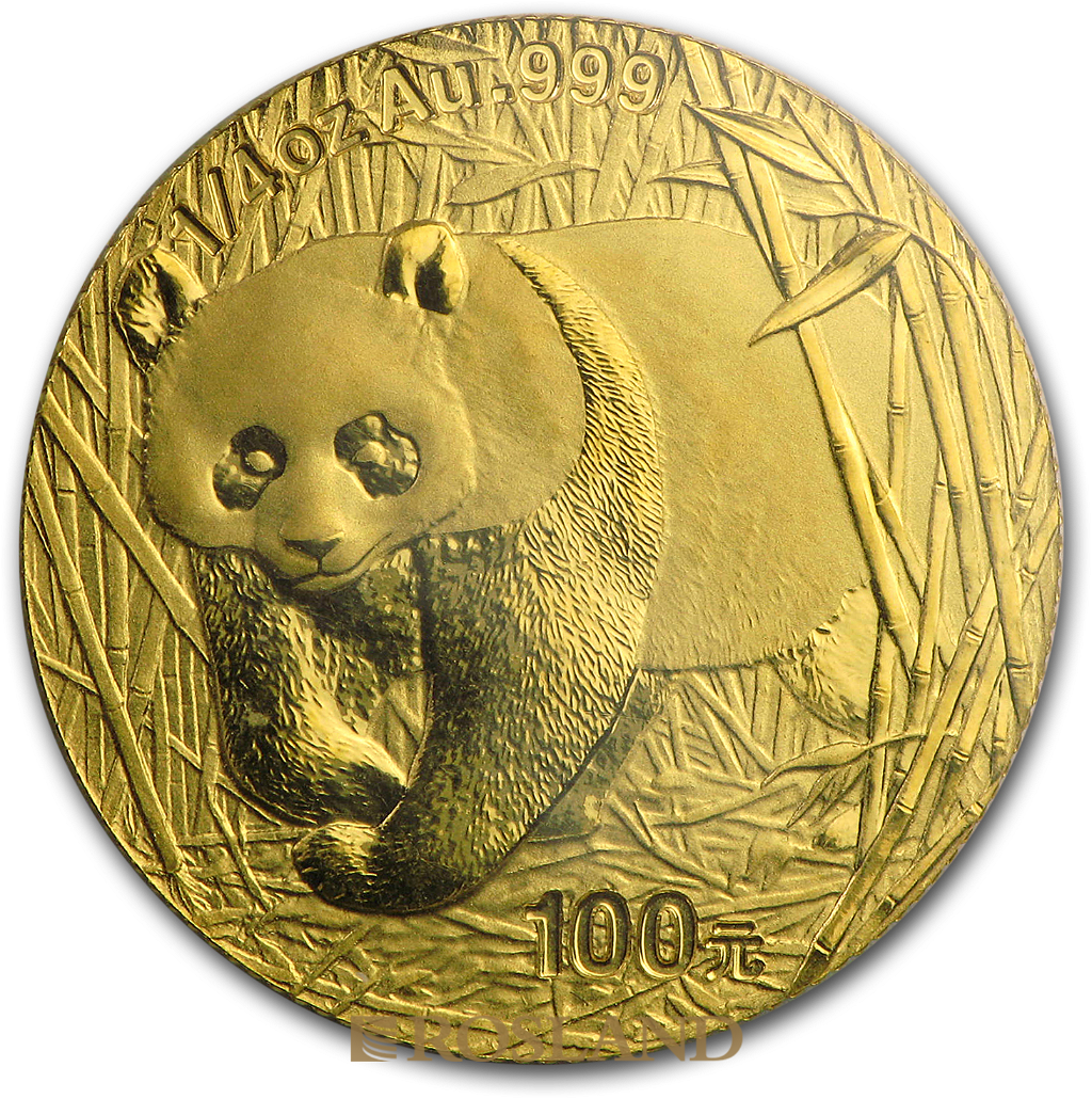 1/4 Unze Goldmünze China Panda 2002
