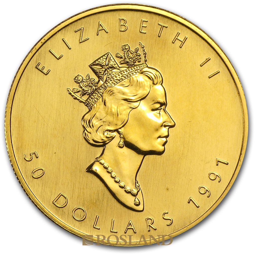 1 Unze Goldmünze Kanada Maple Leaf 1991