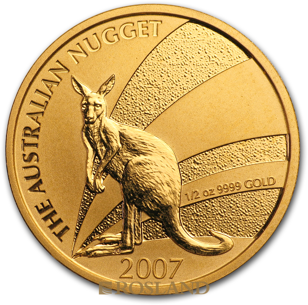 1/2 Unze Goldnugget Australien Känguru 2007