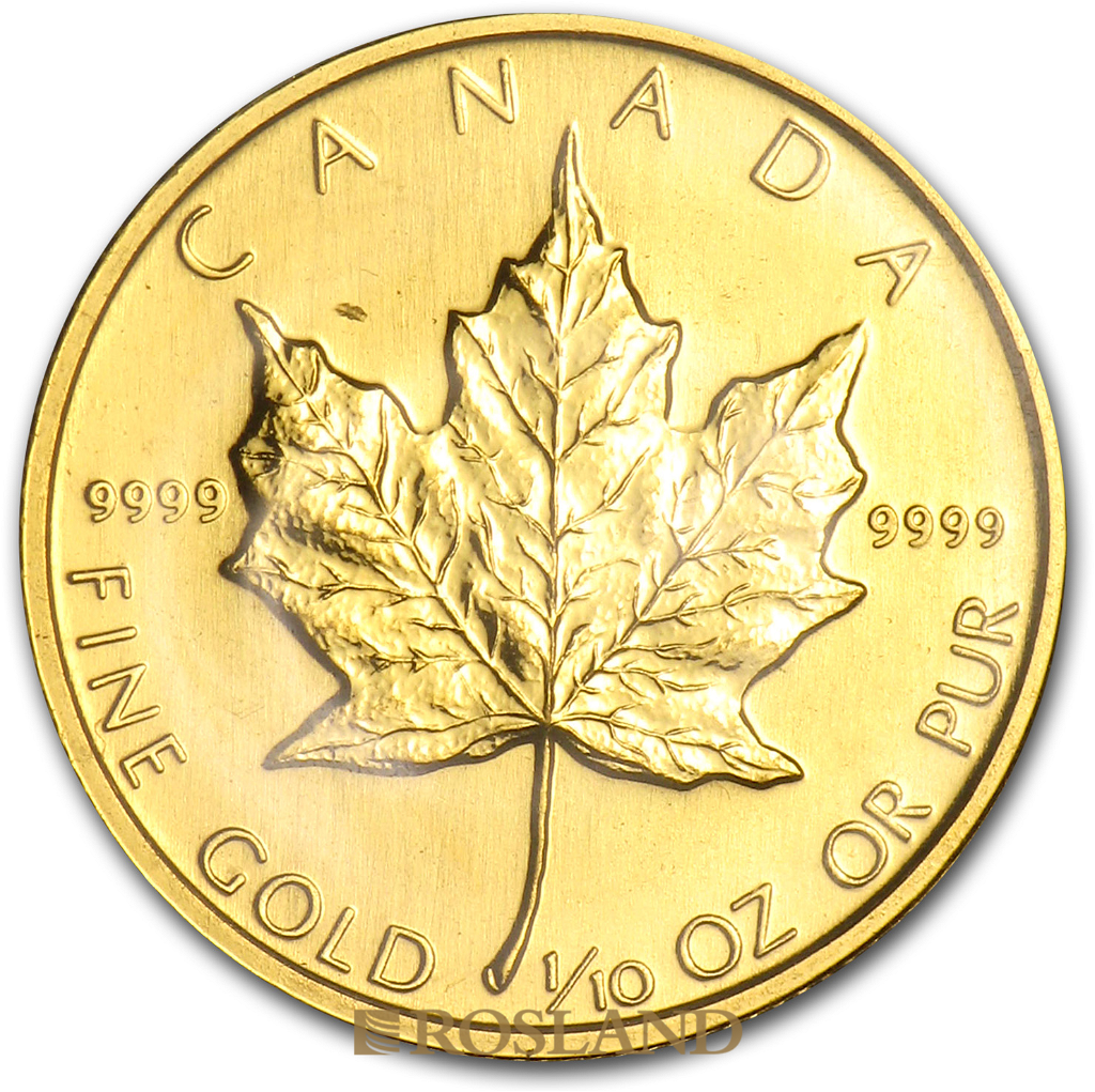 1/10 Unze Goldmünze Kanada Maple Leaf 1986