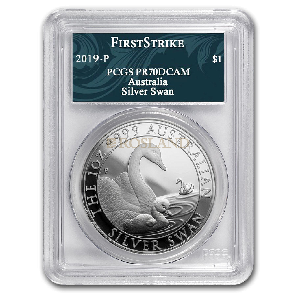 1 Unze Silbermünze Australien Schwan 2019 PP PCGS PR-70 (DCAM, FS)