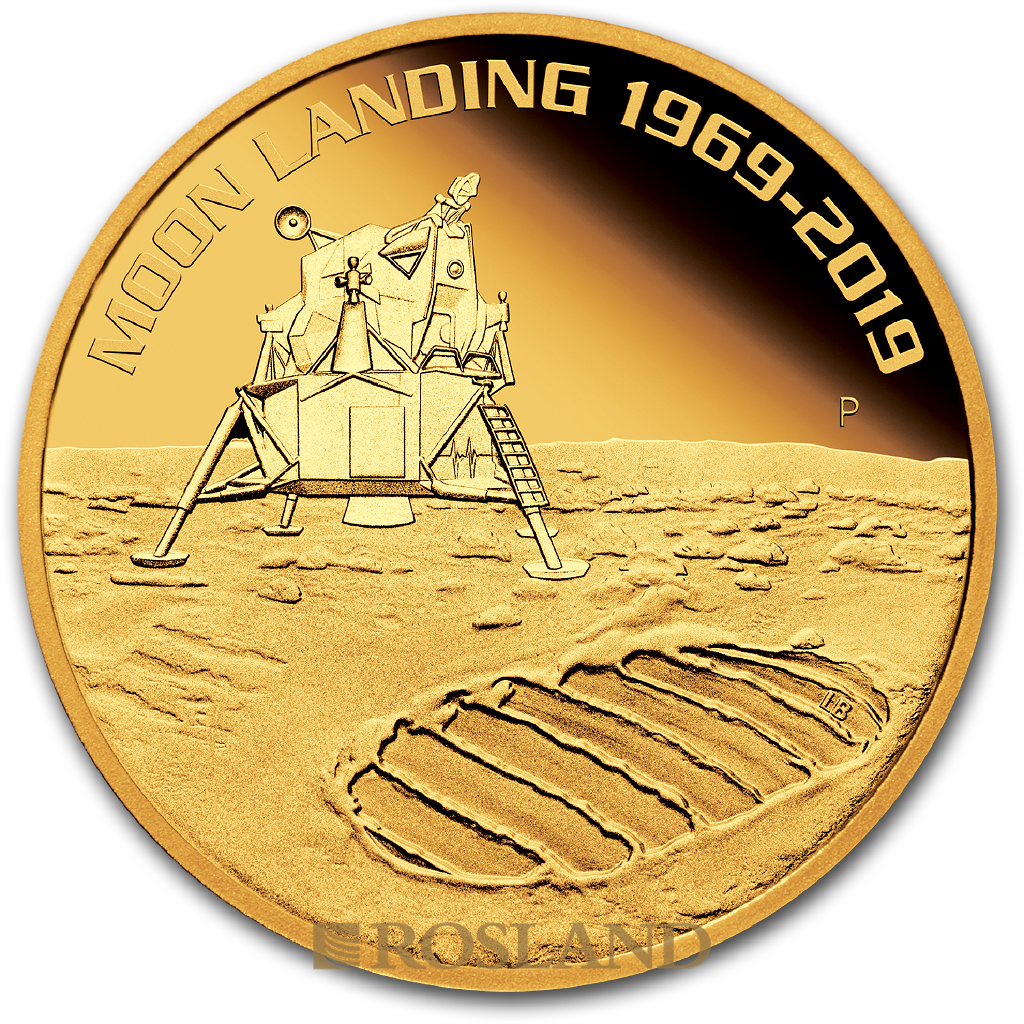 1 Unze Goldmünze Landung zum Mond 50 Jahre Jubiläum 2019 PP