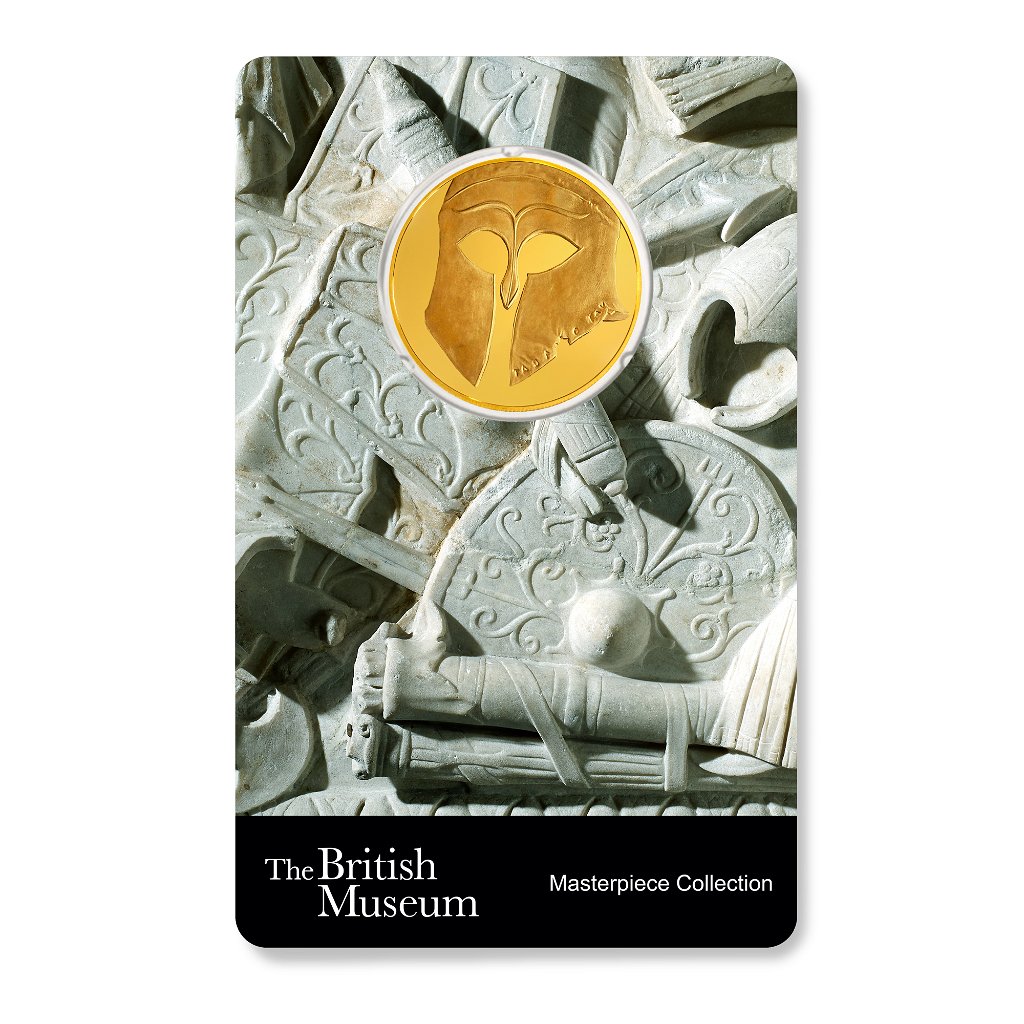 3x1/4 Unzen - 3 Goldmünzen Set PAMP Britisches Museum  Helme 2020 PP (Box, Zertifikat)