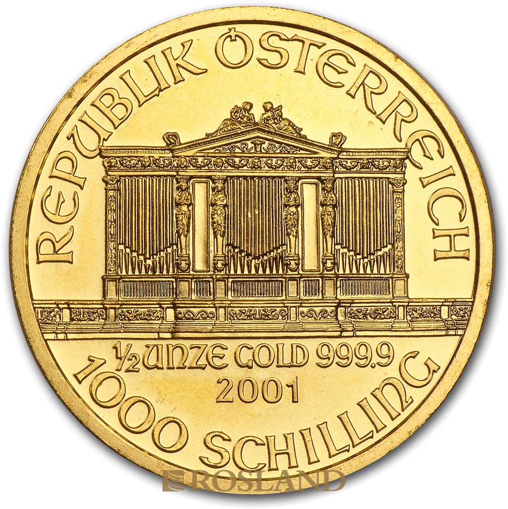 1/2 Unze Goldmünze Wiener Philharmoniker 2001 PCGS MS-69