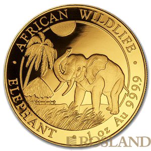 1 Unze Goldmünze Somalia Elefant 2017