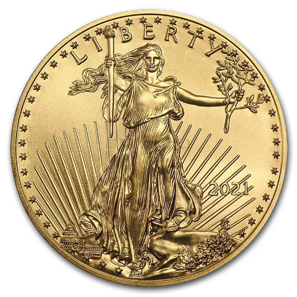 1 Unze Goldmünze American Eagle 2021 PCGS MS-70 First Strike