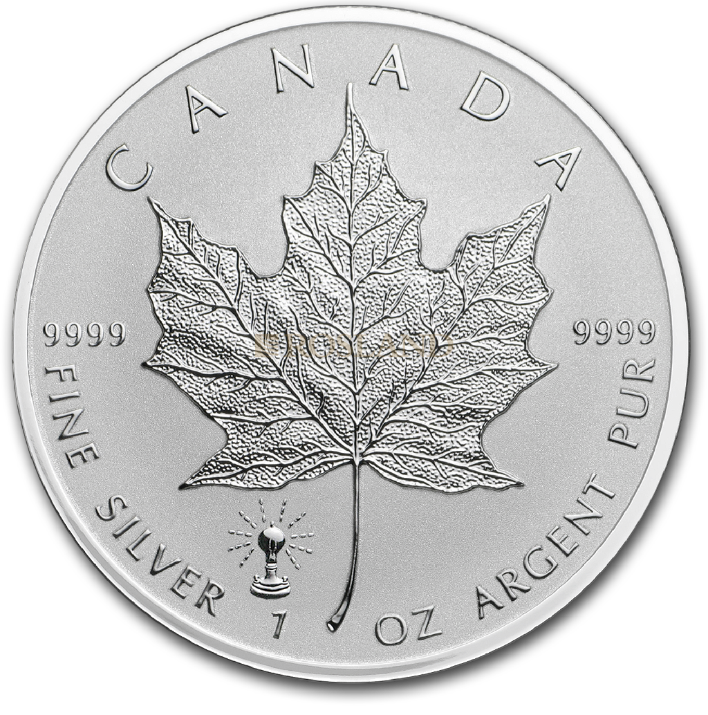 1 Unze Silbermünze Kanada Maple Leaf Edison Glühlampe 2018